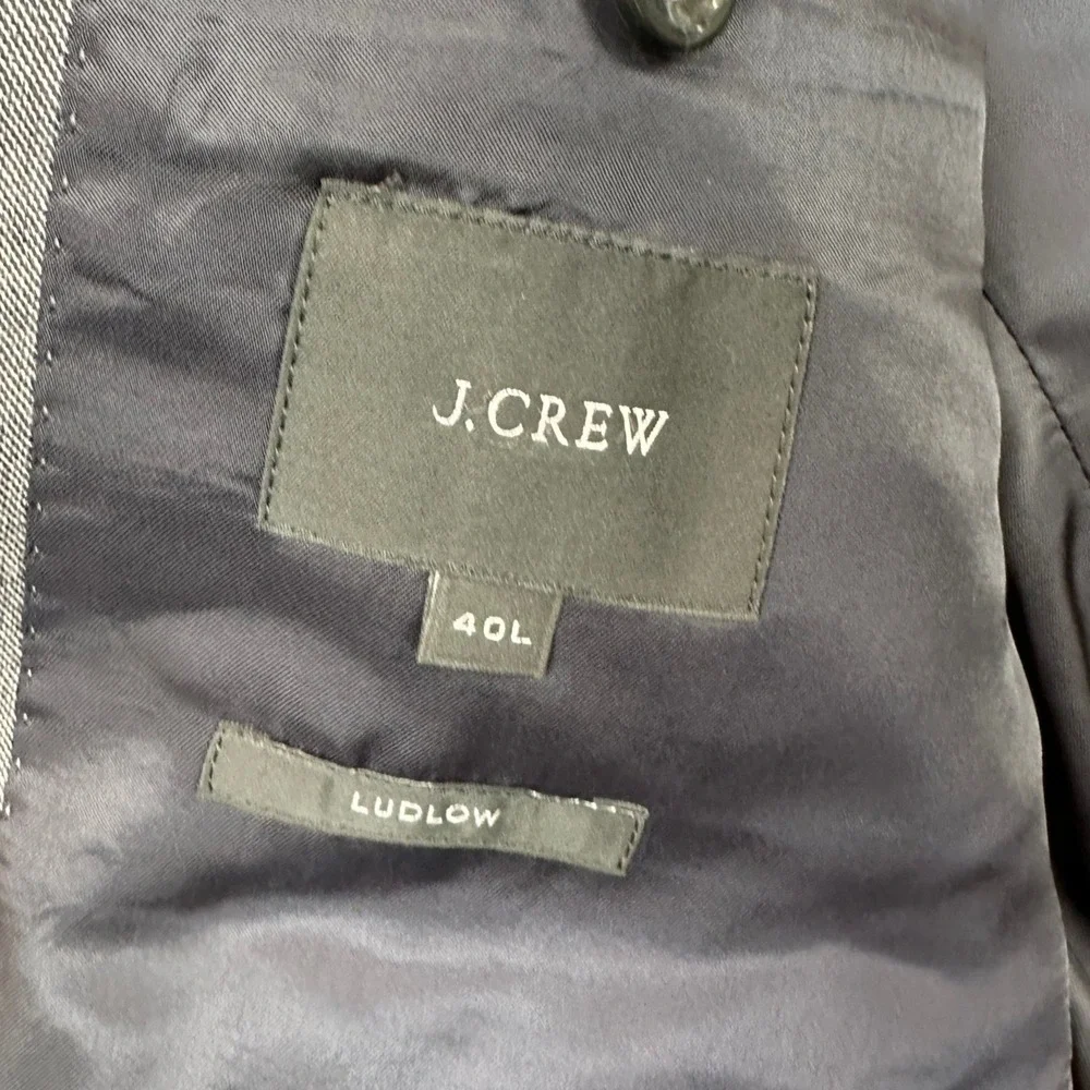 J Crew Wool Suit Pants Mens 40L 33X32 Ludlow Dark Grey Tollegno 1900 2 Piece Set